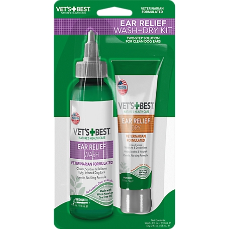 Vet's Best Ear Relief Wash + Dry, 2 ct.