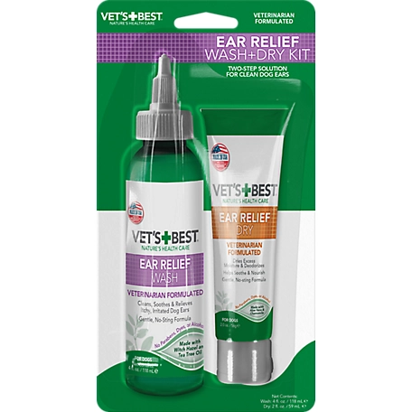 Vet's Best Ear Relief Wash + Dry, 2 pk.