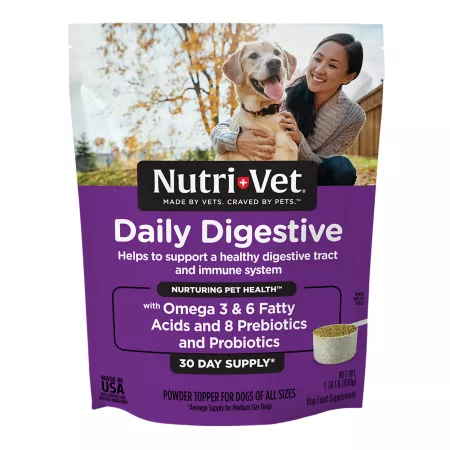 Nutri-Vet Daily Digestive Supplement Powder for Dogs 1.76 lb 30 Day Supply Dog Digestion Supplements