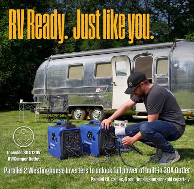 Image showing 5 th Westinghouse 2,550/1,900-Watt Dual-Fuel Portable Inverter Generator, RV-Ready, Gas/Propane, CO Sensor
