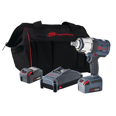 Ingersoll Rand 20 V High-torque 3/4 in. Cordless Impact Wrench Kit, 1500 ft. lb., Torque, 2 Batteries and Charger