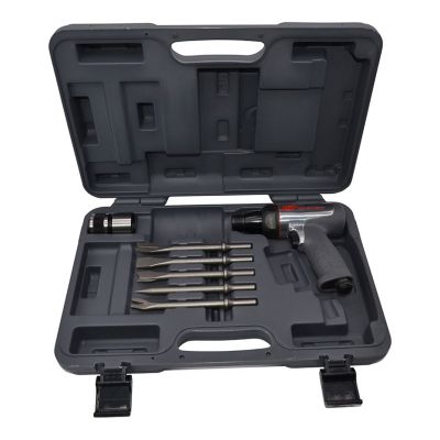 Image showing  Industrial Duty Air Hammer 5-Piece Chisel Set, 3530 BPM, 2-5/8 in. Stroke, Round Shank