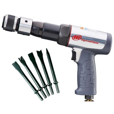 Image showing  Long Barrel Air Hammer 5 pc. Chisel Set, Vibration Reduced, 2530 BPM, 3-1/2 in. Stroke, Round Shank