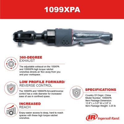 Image showing  1/2 in. Air Ratchet Wrench, 76 ft-lb Max Torque, 220 RPM