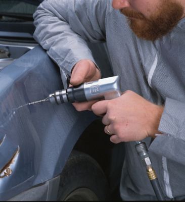 Image showing 6 th Ingersoll Rand 3/8 in. Pistol Grip Air Drill, Keyed Chuck, Non-reversible, 2000 RPM, 0.5 hp