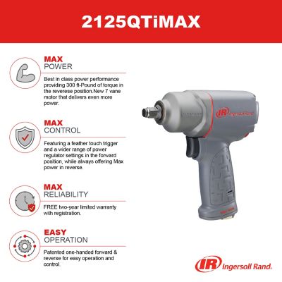 Image showing  1/2 in. Air Impact Wrench, Quiet, 300 ft.-lbs. Max Torque Pistol Grip