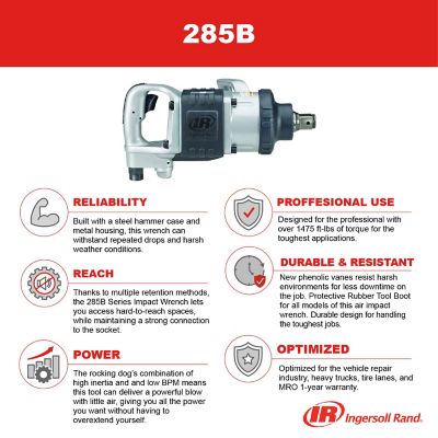 Image showing  1 in. Air Impact Wrench, 1475 ft.-lbs. Maximum Torque, Heavy Duty, D-Handle