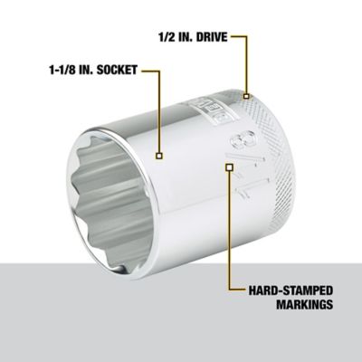 Image showing  1/2 in. Drive SAE 1-1/8 in. 12-Point Socket