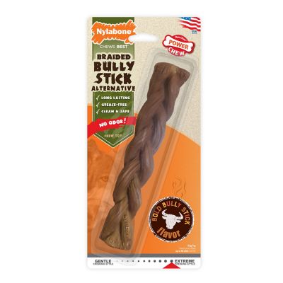 Nylabone Power Chew Braided Bully Stick Alternative Dog Chew Toy, Large/Giant, Up to 50 lb.