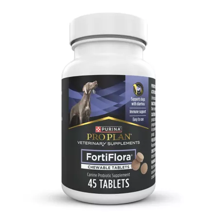 Purina Pro Plan Canine FortiFlora Probiotic Chewable Tablets Digestive Supplements for Dogs 2.78 oz Pack of 45 Dog Digestion Supplements