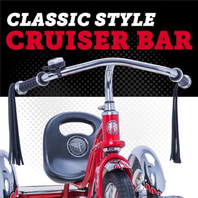 Image showing 6 th Flybar Kid's Tricycle, 12 in. Classic Cruiser Bike for Toddlers Ages 2-4, Adjustable Seat, Includes Bell