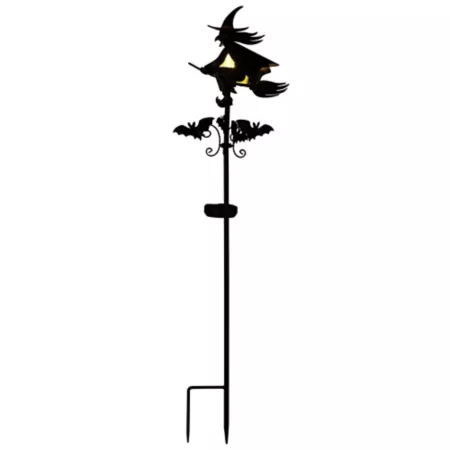 Red Shed Witch Solar Stake Halloween Yard Stakes