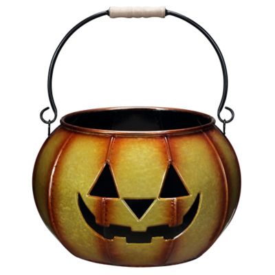 Red Shed Metal Pumpkin Bucket, 13.75 in. x 15.5 in.