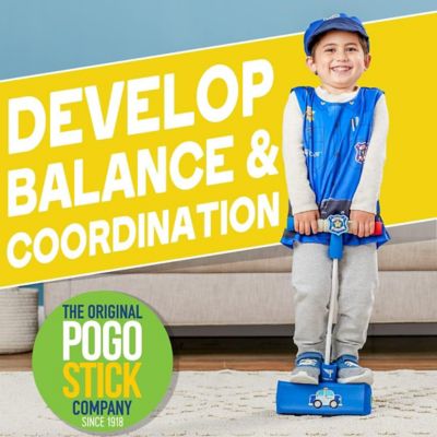 Image showing  My First Foam Pogo Jumper for Kids Fun, Safe Pogo Stick, Ages 3+, Toddler Toys, Up to 250 lbs., Blue Police