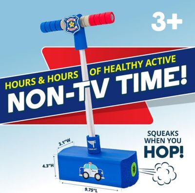 Image showing  My First Foam Pogo Jumper for Kids Fun, Safe Pogo Stick, Ages 3+, Toddler Toys, Up to 250 lbs., Blue Police