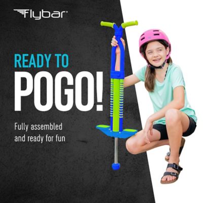 Image showing 6 th Flybar Master 2.0 Foam Pogo Stick for Boys' and Girls Ages 9 and Up, 80-160 lb., Blue/Green