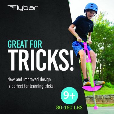 Image showing  Master 2.0 Foam Pogo Stick for Boys' and Girls Ages 9 and Up, 80-160 lb., Pink/Green