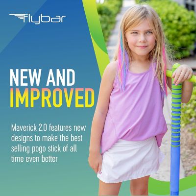 Image showing  Maverick 2.0 Foam Pogo Stick for Kids Ages 5 and Up, 40-80 lbs, Blue/Green
