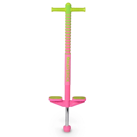Flybar Maverick 2.0 Foam Pogo Stick for Kids Ages 5 and Up, 40-80 lbs, Pink/Green