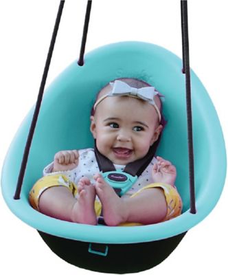 Swurfer Kiwi Toddler Swing Baby Swing Outdoor, 3-Point Safety Harness, Foam-Lined Shell, Easy Installation, Blue