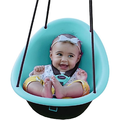 Swurfer Kiwi Toddler Swing Baby Swing Outdoor, 3-Point Safety Harness, Foam-Lined Shell, Easy Installation, Blue