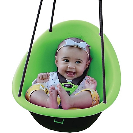 Swurfer Kiwi Toddler Swing Baby Swing Outdoor, 3-Point Safety Harness, Foam-Lined Shell, Easy Installation, Kiwi Green