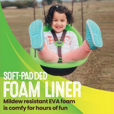 Image showing  Kiwi Toddler Swing Baby Swing Outdoor, 3-Point Safety Harness, Foam-Lined Shell, Easy Installation, Kiwi Green