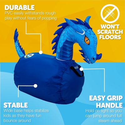 Image showing  Large Inflatable Bouncy Hopper Ride-On Toy, Indoor/Outdoor Toy for Girls' and Boys, Up to 250 lb., Ages 5+, Dragon