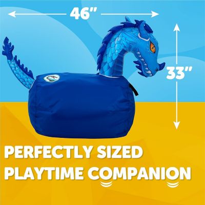Image showing 5 th Waddle Large Inflatable Bouncy Hopper Ride-On Toy, Indoor/Outdoor Toy for Girls' and Boys, Up to 250 lb., Ages 5+, Dragon