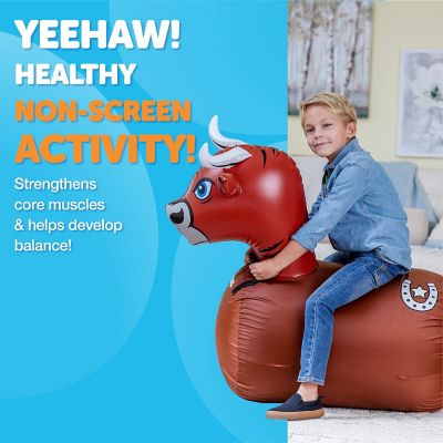 Image showing  Large Inflatable Bouncy Hopper - Ride On, Indoor, Outdoor Toys, Toys for Girls' and Boys, Up to 250lbs, Age 5+, Bull