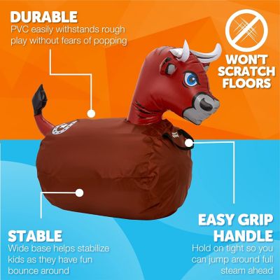 Image showing  Large Inflatable Bouncy Hopper - Ride On, Indoor, Outdoor Toys, Toys for Girls' and Boys, Up to 250lbs, Age 5+, Bull