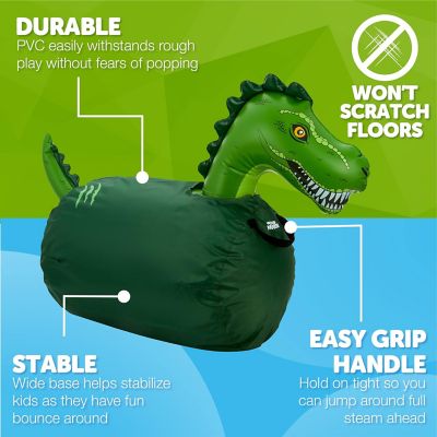 Image showing  Large Inflatable Bouncy Hopper Ride-On Toy, Indoor/Outdoor Toy for Girls' and Boys, Up to 250 lb., Ages 5+, T-Rex