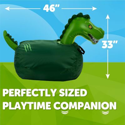Image showing 5 th Waddle Large Inflatable Bouncy Hopper Ride-On Toy, Indoor/Outdoor Toy for Girls' and Boys, Up to 250 lb., Ages 5+, T-Rex