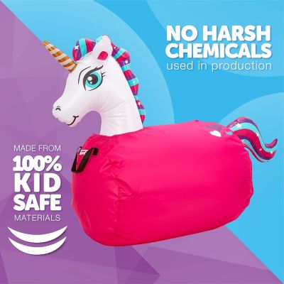 Image showing  Large Inflatable Unicorn Bouncy Hopper Ride-On Toy, Ages 5+
