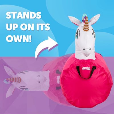 Image showing 5 th Waddle Large Inflatable Unicorn Bouncy Hopper Ride-On Toy, Ages 5+