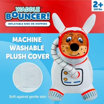 Image showing  Bouncy Hopper Inflatable Animal Hopping Plush, Indoor and Outdoor Toy for Toddlers and Kids, Pump Included, Space Dog