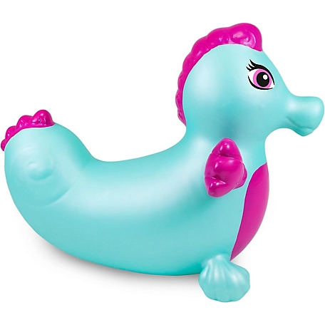 Waddle Bouncy Hopper Inflatable Hopping Animal, Indoors and Outdoors Toy for Toddlers and Kids, Pump Included, Seahorse