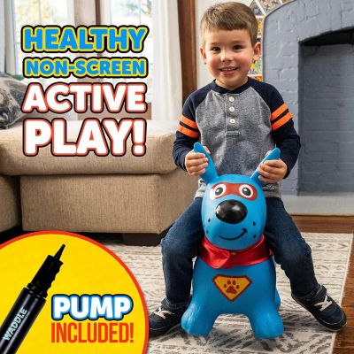 Image showing  Bouncy Hopper Inflatable Hopping Animal, Indoors and Outdoors Toy for Toddlers and Kids, Pump Included, Super Dog
