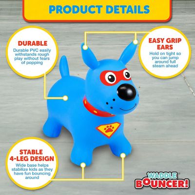 Image showing  Bouncy Hopper Inflatable Hopping Animal, Indoors and Outdoors Toy for Toddlers and Kids, Pump Included, Super Dog