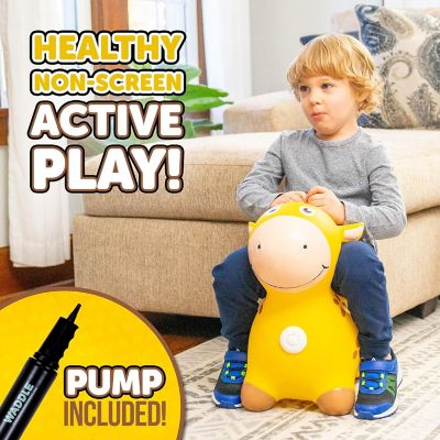 Image showing  Bouncy Hopper Inflatable Hopping Animal, Indoors and Outdoors Toy for Toddlers and Kids, Pump Included, Giraffe