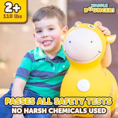 Image showing  Bouncy Hopper Inflatable Hopping Animal, Indoors and Outdoors Toy for Toddlers and Kids, Pump Included, Giraffe