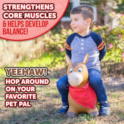 Image showing  Bouncy Hopper Inflatable Hopping Animal, Indoors and Outdoors Toy for Toddlers and Kids, Pump Included, Horse