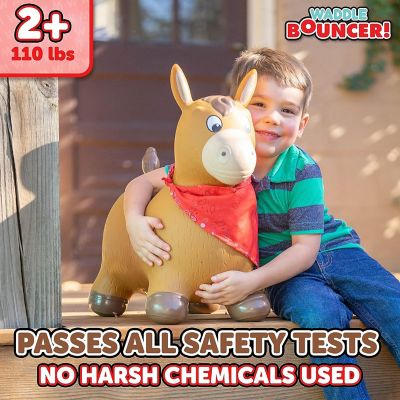Image showing  Bouncy Hopper Inflatable Hopping Animal, Indoors and Outdoors Toy for Toddlers and Kids, Pump Included, Horse