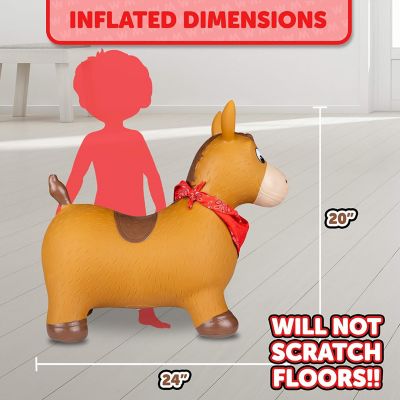 Image showing 5 th Waddle Bouncy Hopper Inflatable Hopping Animal, Indoors and Outdoors Toy for Toddlers and Kids, Pump Included, Horse