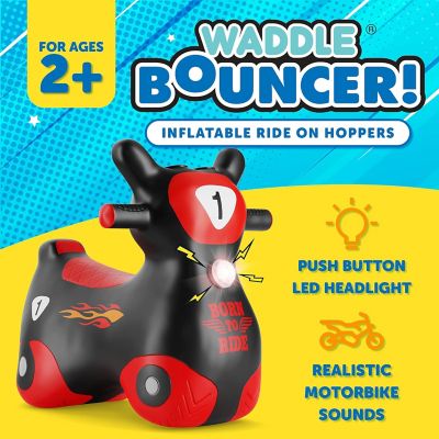 Image showing  Bouncy Hopper Inflatable Hopping Animal, Indoors and Outdoors Toy for Toddlers and Kids, Pump Included, Zoomer Black