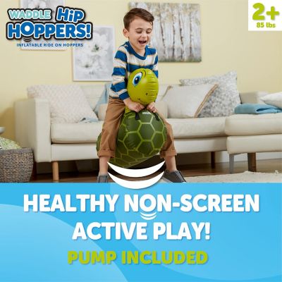 Image showing  Hip Hopper Inflatable Hopping Animal Bouncer, Ages 2+, Supports Up to 85 lbs. Turtle