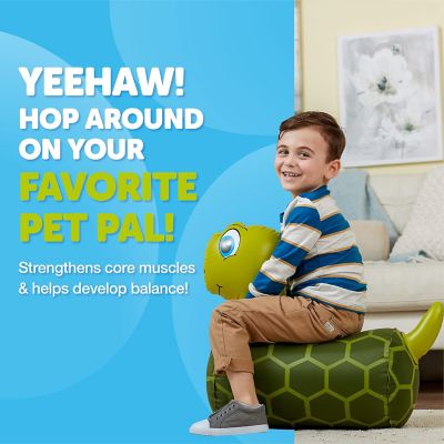 Image showing  Hip Hopper Inflatable Hopping Animal Bouncer, Ages 2+, Supports Up to 85 lbs. Turtle