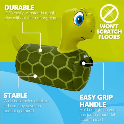 Image showing  Hip Hopper Inflatable Hopping Animal Bouncer, Ages 2+, Supports Up to 85 lbs. Turtle