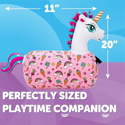 Image showing 5 th Waddle Hip Hopper Inflatable Hopping Animal Bouncer, Ages 2+, Supports Up to 85 lbs, Unicorn