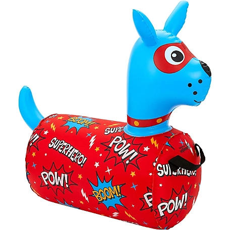 Waddle Hip Hopper Inflatable Hopping Animal Bouncer, Ages 2+, Supports Up to 85 lbs. Blue Dog